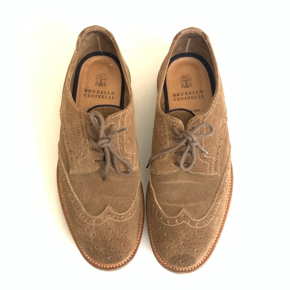 Brunello Cucinelli Suede Taupe Wingtip Size 41- 8 main image 4